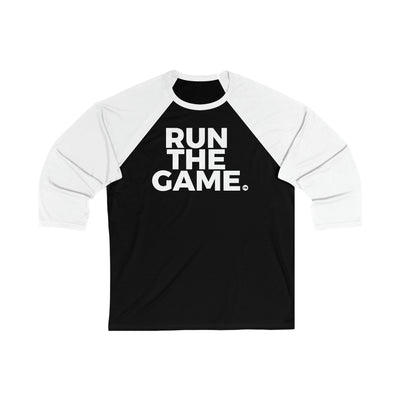 RUN THE GAME 3\4 Sleeve Baseball Tee