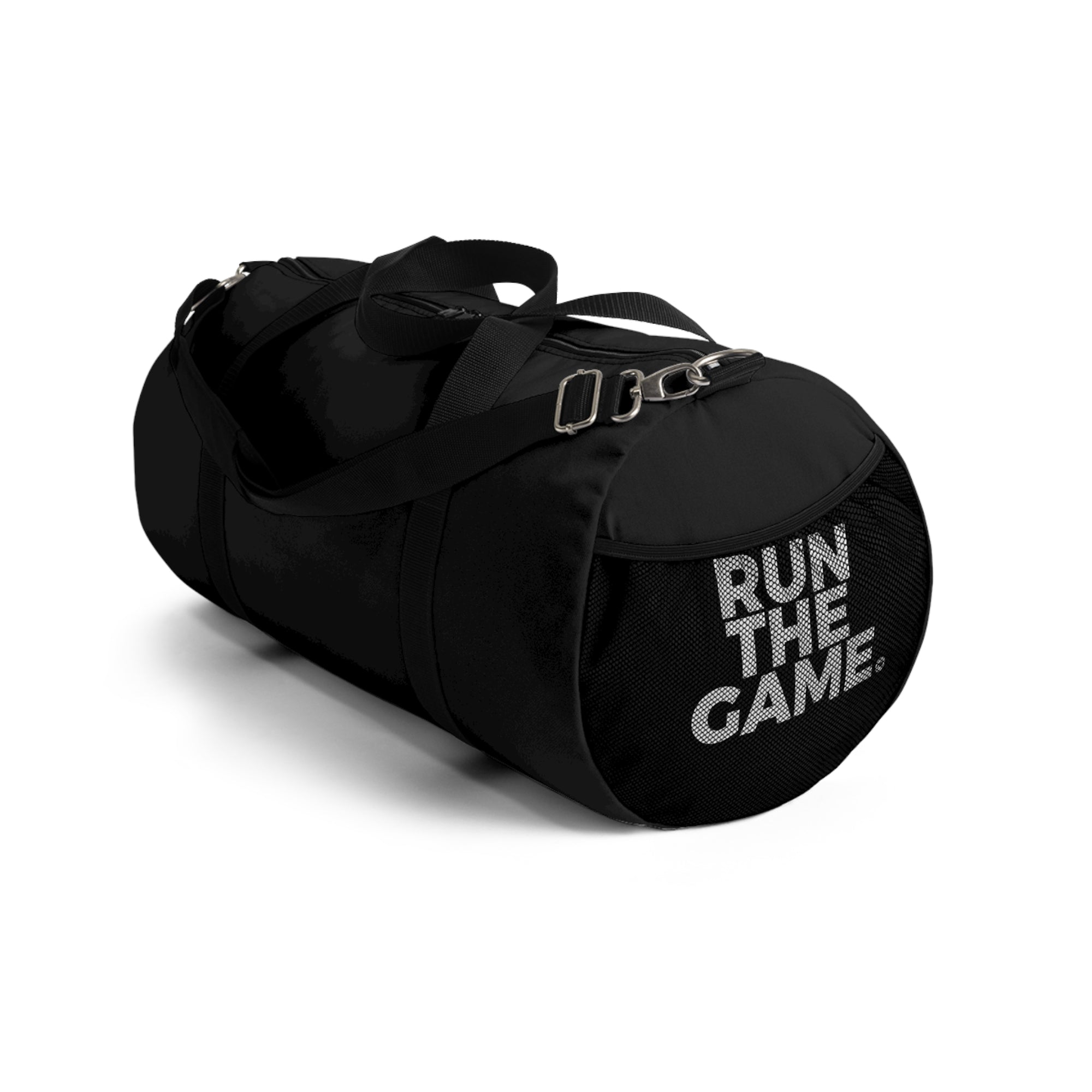 Black RUN THE GAME Duffel Bag
